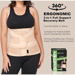 Postpartum Support Belt Belly Wrap Waist Trainer Body Shaper Recovery Girdle 3n1